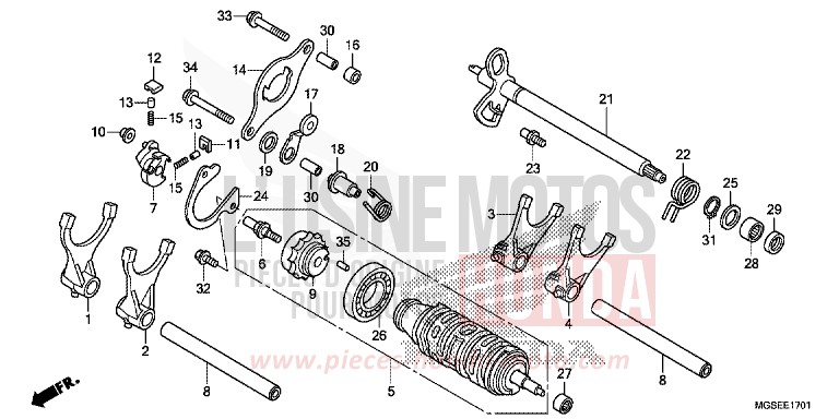 GEARSHIFT DRUM (NC700SD) for NC700S Dual Cluth ABS PEARL SUNBEAM WHITE (NHA66) from 2012